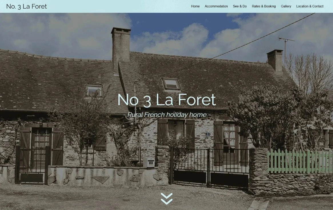 screenshot of the No3 La Foret website homepage